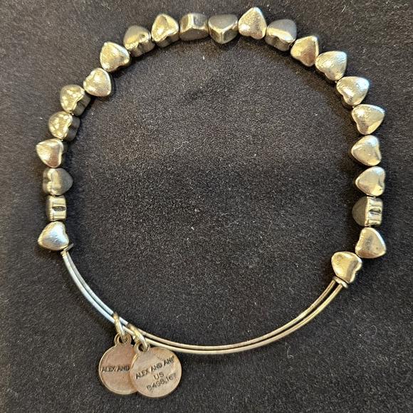 Alex and Ani Silver Heart Beaded Bracelet - Picture 2 of 2